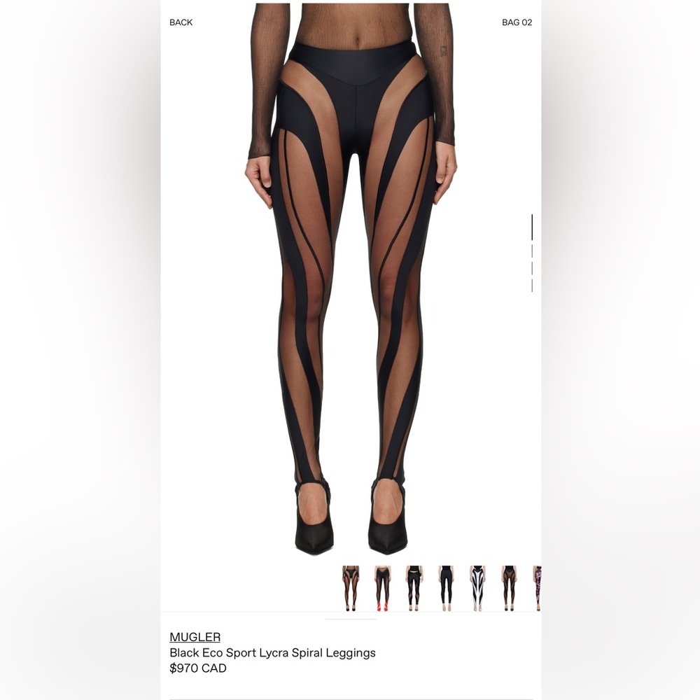Mugler Black Spiral Leggings